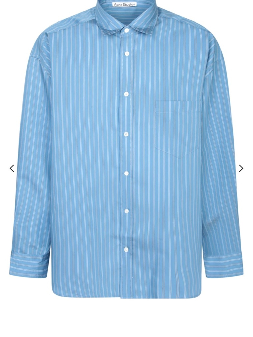 Acne Light Blue Vertical Stripe Cotton Button-Down Shirt